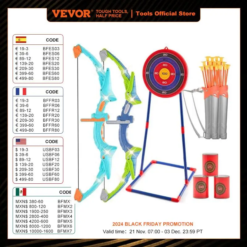 VEVOR Bow And Arrows For Children Kids Archery Bow Practice Recurve Outdoor Sports Game Hunting Shooting Toy Boys Gift Bow Kit