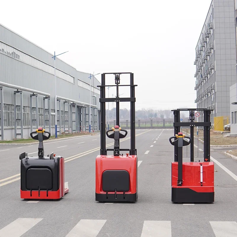 Electric Stacker 1.5T 2T Triplex Mast 4-5M Lift Lithium Battery Straddle Legs Warehouse Pallet Stacker Forklift