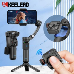 M02 Mobile Phone Stabilizer 3-axis Foldable Gimbal with Removable Magnetic Remote Control for Android iPhone 15 Pro Max Vlog