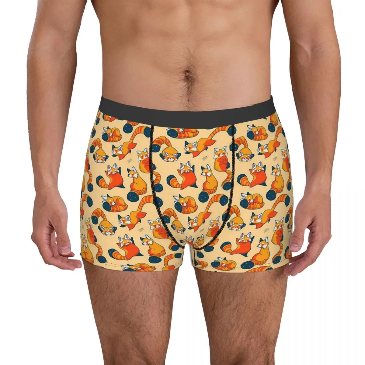 Romp Red Panda Cute Animal Underpants Homme Panties Male Underwear Ventilate Shorts Boxer Briefs