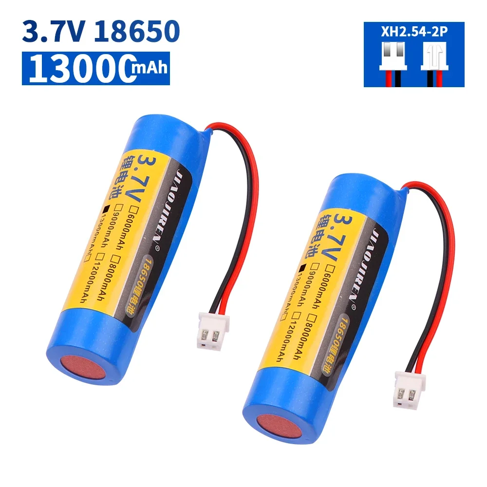3.7V 18650 13000mah Battery Pack Xh2.54-2p Plug Li-lon Rechargeable Lithium Battery with charger Clock Bluetooth Audio Battery