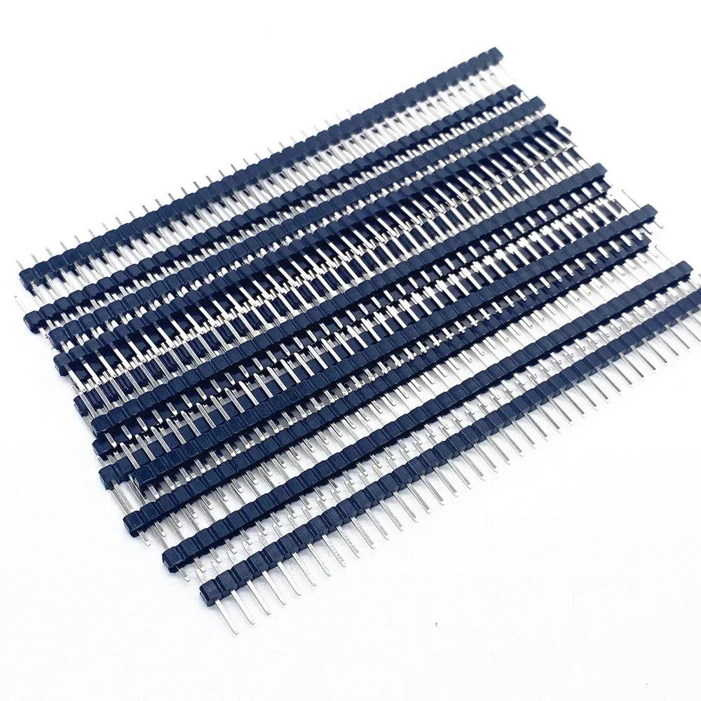 10pcs Jst Connector Strip 40Pin 1x40 Single Row Male and Female 2.54 Breakable Pin Header Connector Strip for Arduino Black