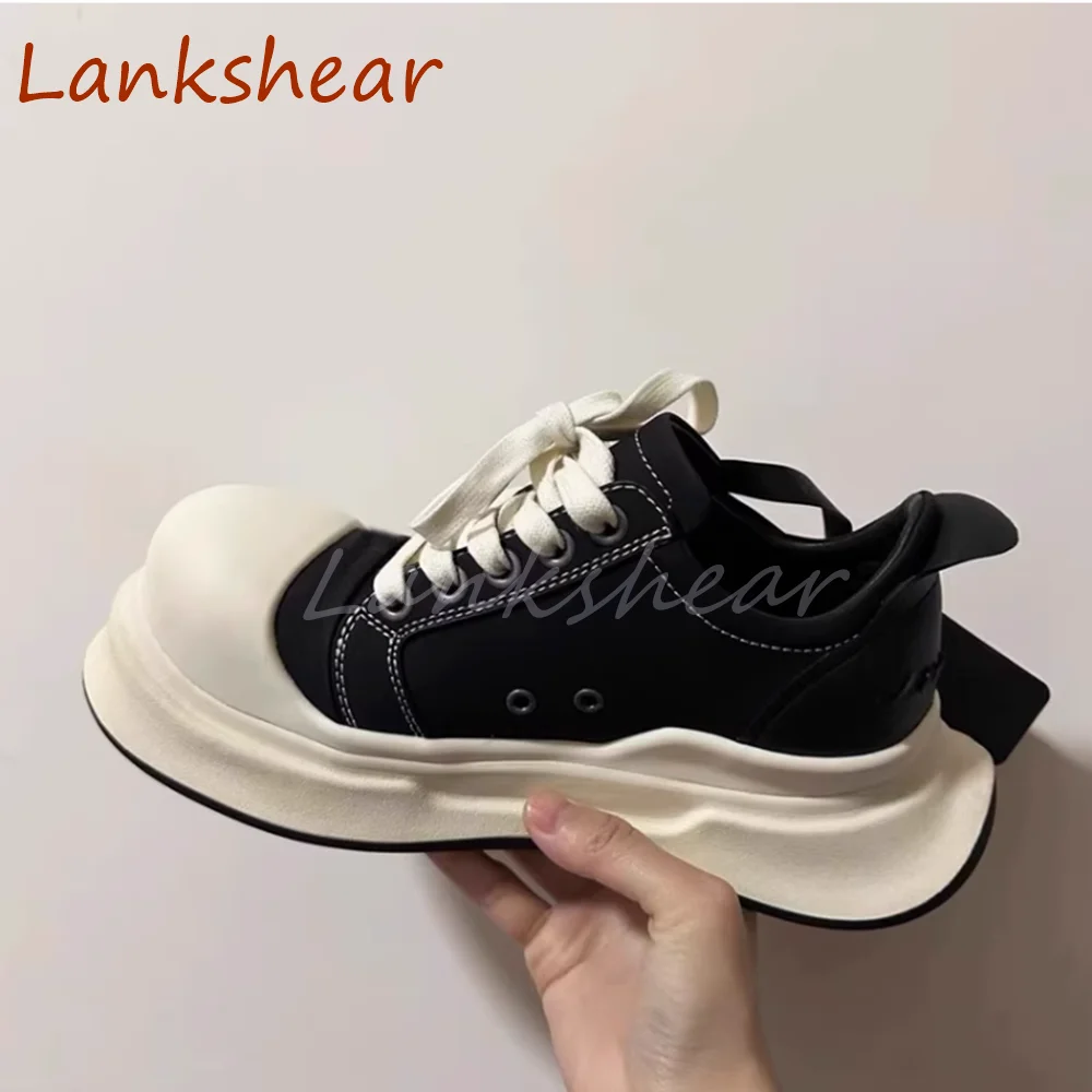 Round Toe Big Toe Women Shoes Flat Sole Cross Tied Thick Sole Solid Fashion Sping Lace Up Office Women Shoes 2024 New Arrivals