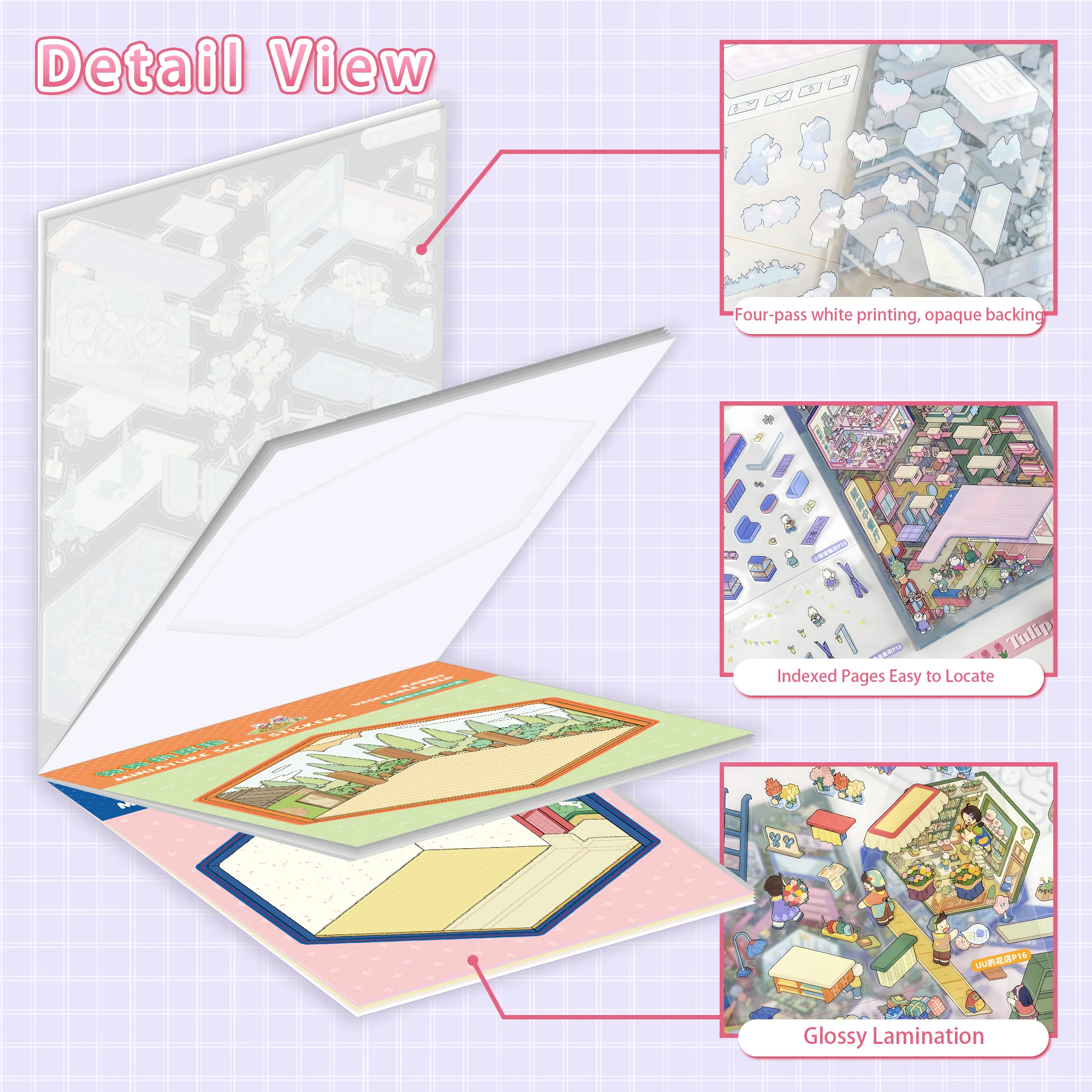 Livro de Cenário Miniatura de Aniversário HEYBAO |   Adesivos e Cartões de Quadrinhos Retrô Japoneses, para Decoração de Diários e Scrapbooks