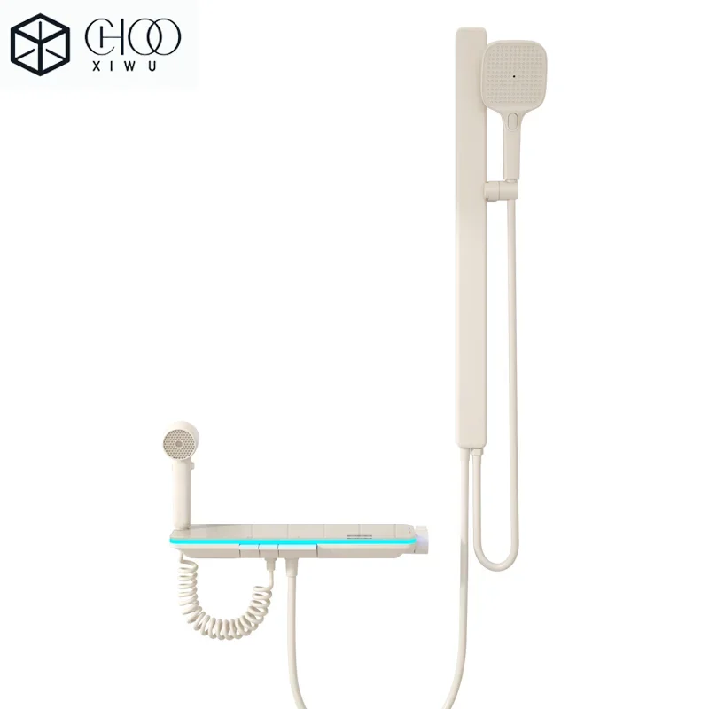 Keran Bak Mandi Digital dengan Layar Temperatur Pintar, Model Air Terjun, Terpasang di Dinding, Keran Kamar Mandi, Keran Shower, Mixer Crane