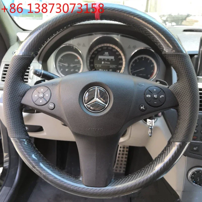 Braid Full Coverage Car Steering Wheel Cover for Mercedes Benz C ClassC180 C200 C350 C300 CLS280 300 350 500 GLK300 2008-2010