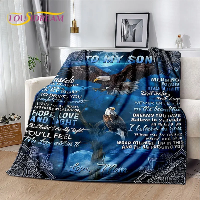 To My Son Daughter Grandedaughter Letter Christmas Gift New Year Blanket,Soft Throw Blanket for Home Bedroom Bed Sofa Cover