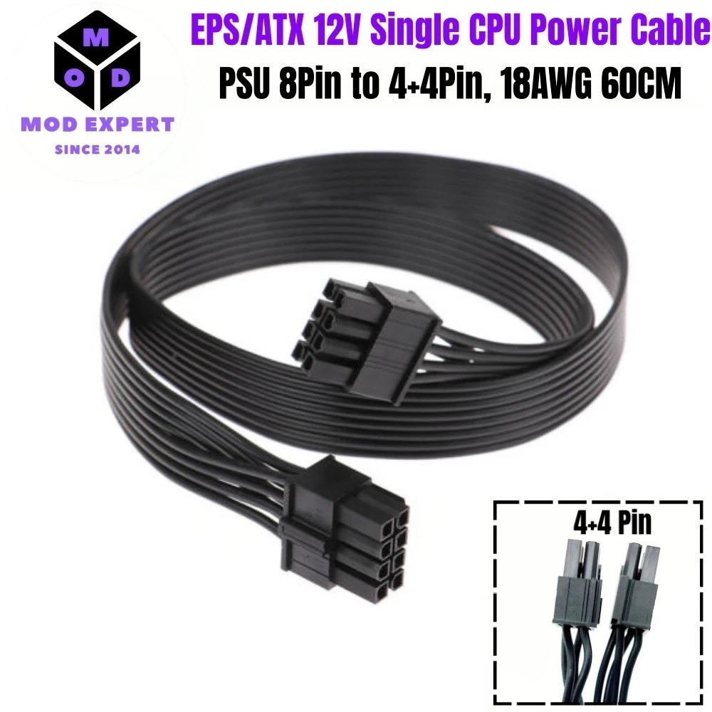 

EPS/ATX12V CPU Power Cable PSU 8Pin to CPU 8Pin 4+4Pin for Corsair HX1200, HX1000, HX850, HX750 HX PLATINUM Type 4 Modular Power