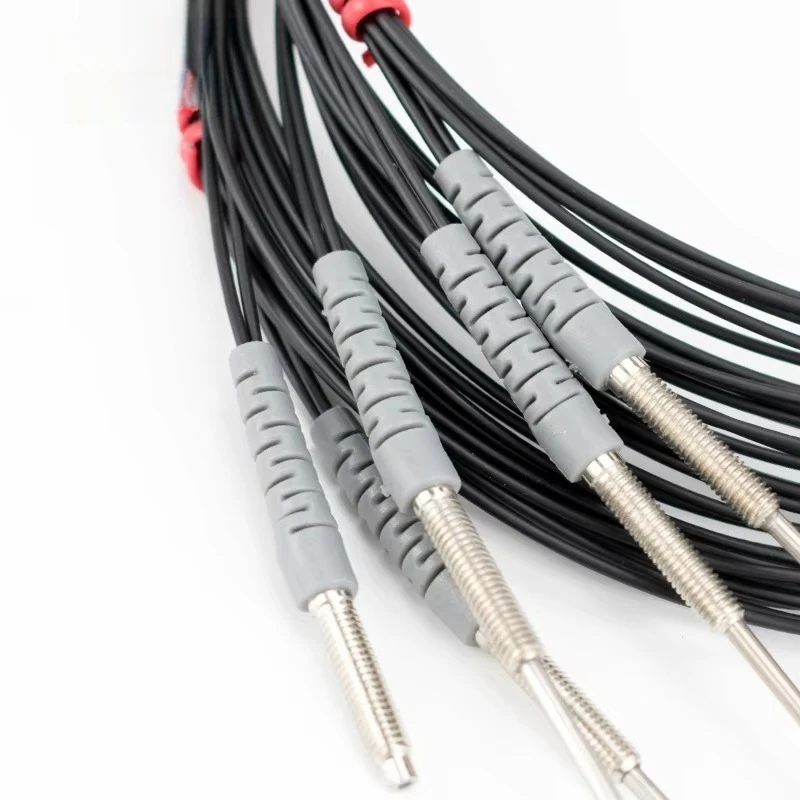 LSD-RC310 NPN/PNP Coaxial Diffuse Reflection Fiber Sensor Stainless Steel M4 Curved Type Suitable for Detecting All Objects