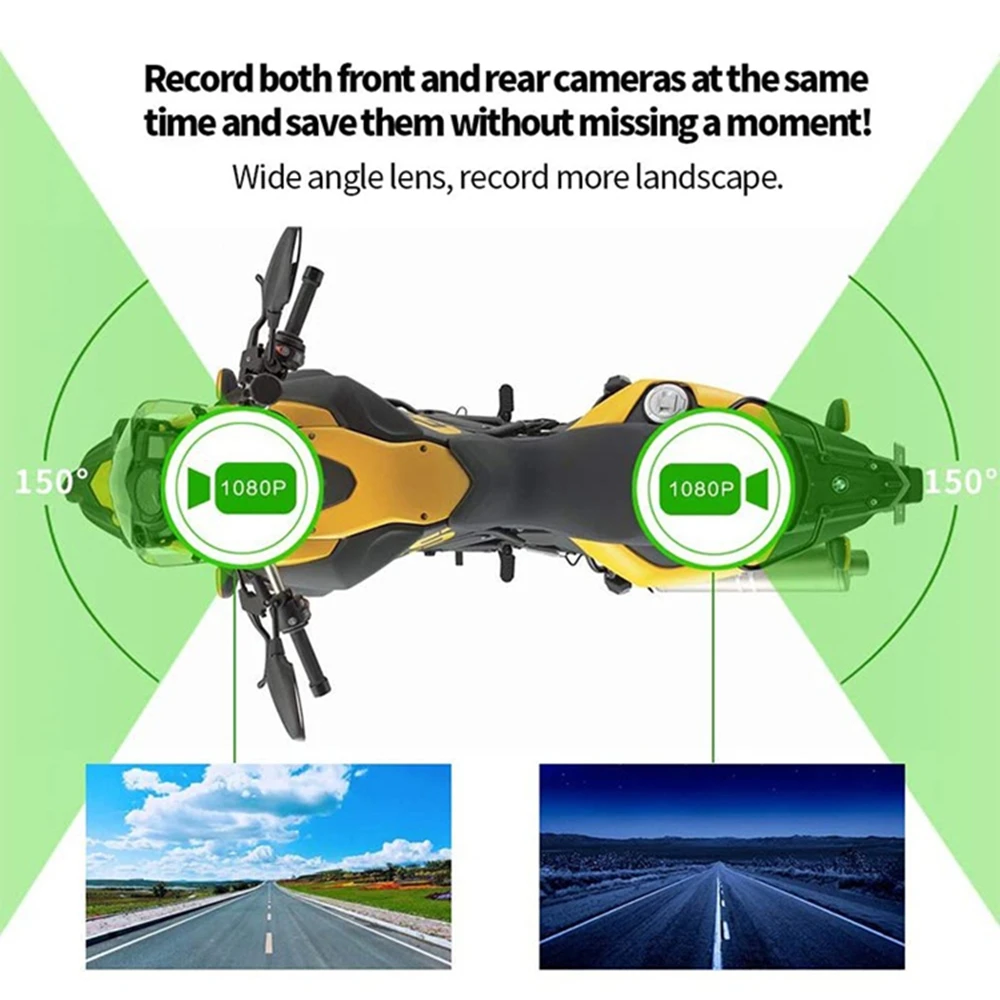 Cámara grabadora para motocicleta, grabadora de vídeo con WiFi, GPS Dual, lente impermeable, Full HD, DVR, caja negra, 1080P