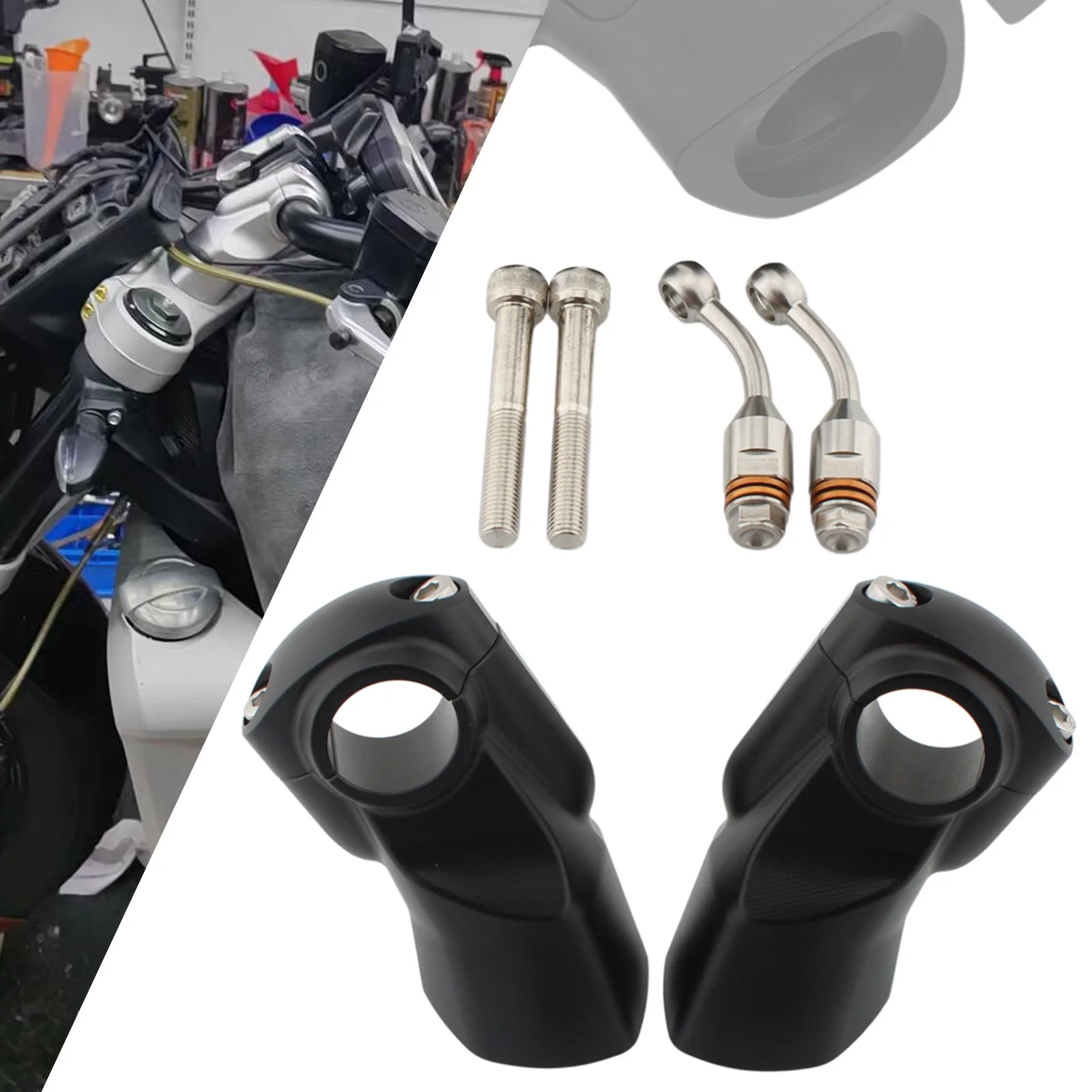 33mm Handle Bar Adapter Risers Clamp Mounts For Triumph ROCKET-3GT/R 2019-2024