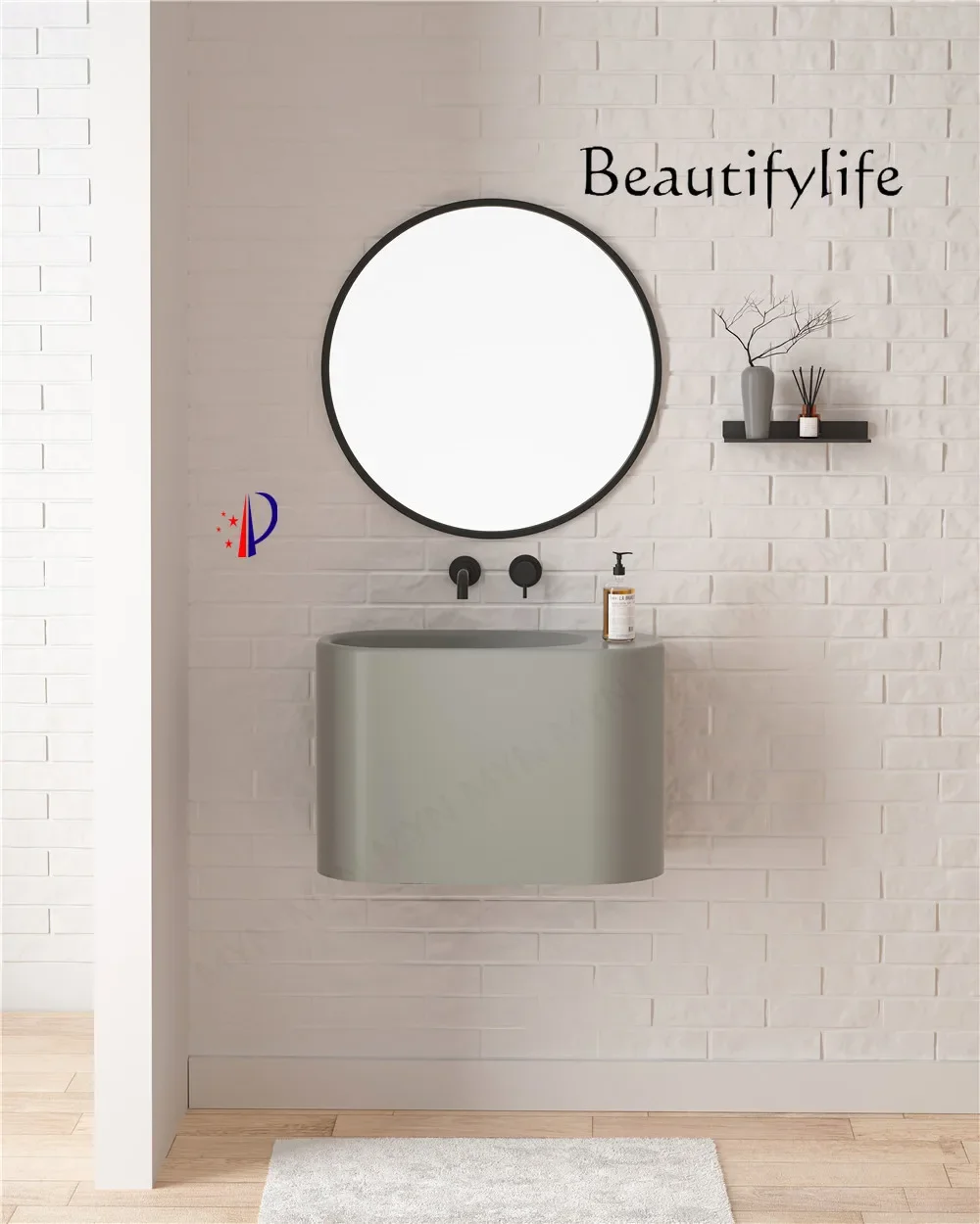 Wall-mounted mini washbasin Washbasin Small apartment bathroom Artificial stone wall-mounted washbasin