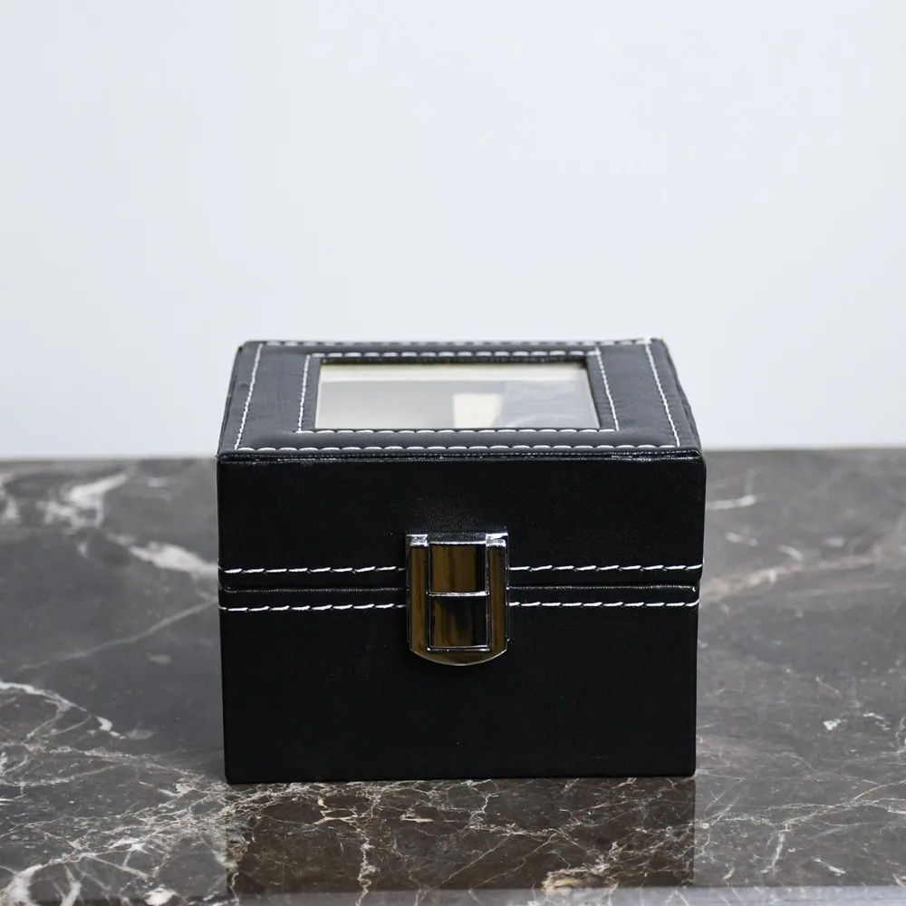 Luxury 2 3 Grid Watch Box Black Jewelry Storage Box Watch Display Box PU Leather Watch Storage Box