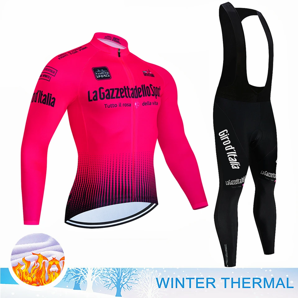 Tour Giro d'Italia Cycling Jerseys Sets MTB Bike Clothes Maillot Ropa Ciclismo Invierno Bicycle Thermal Fleece Cycling Clothing