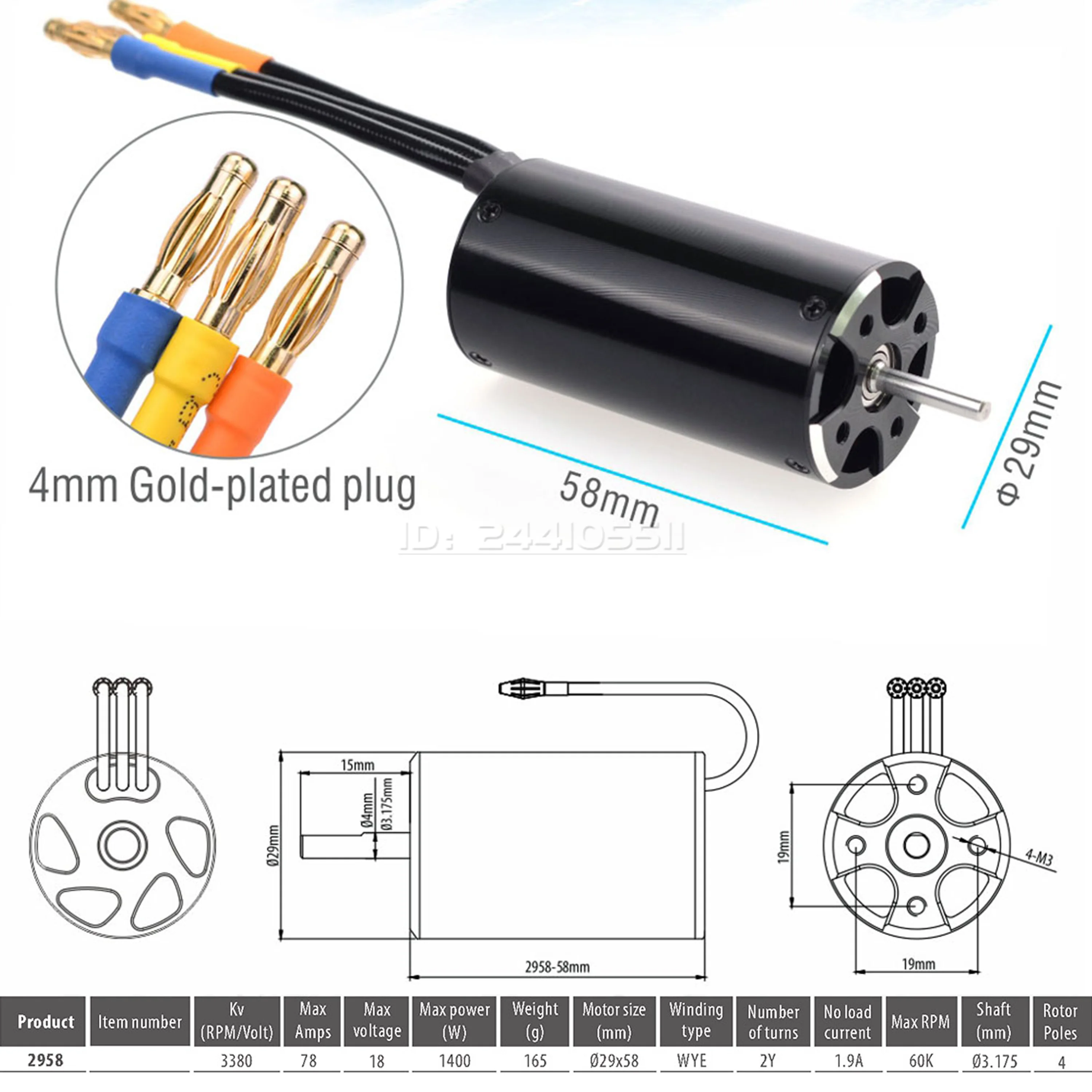 Rocket-RC 2948 2958 2968 3660 3670 4074 4082 4092 Sensorloze borstelloze motor Waterkoeling Jas voor 600-800 mm RC Boot Feilun