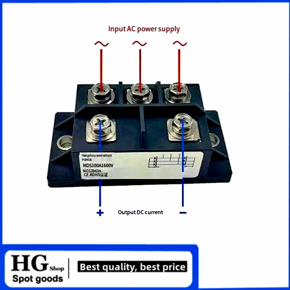 Ponte trifásica do retificador, retificador da máquina de solda do inversor, MDS 75A 100A, MDS75-16, MDS100A, 1200V, 1600V, 2000V, M340S