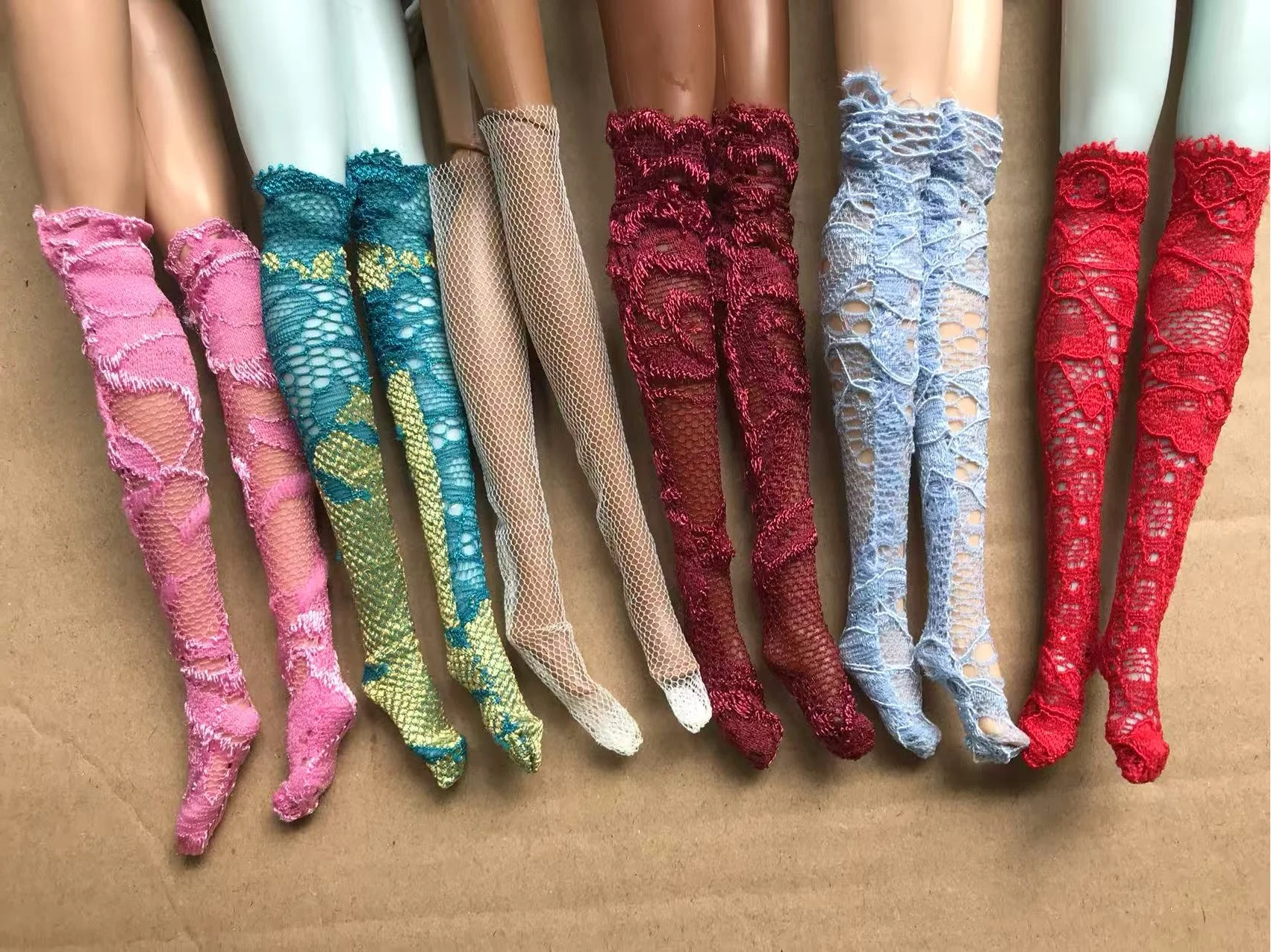 Colorful Lace Socks for 1/6 Scale Dolls Super Model Doll Stockings Female Sexy Doll Dressing Parts FR IT Style