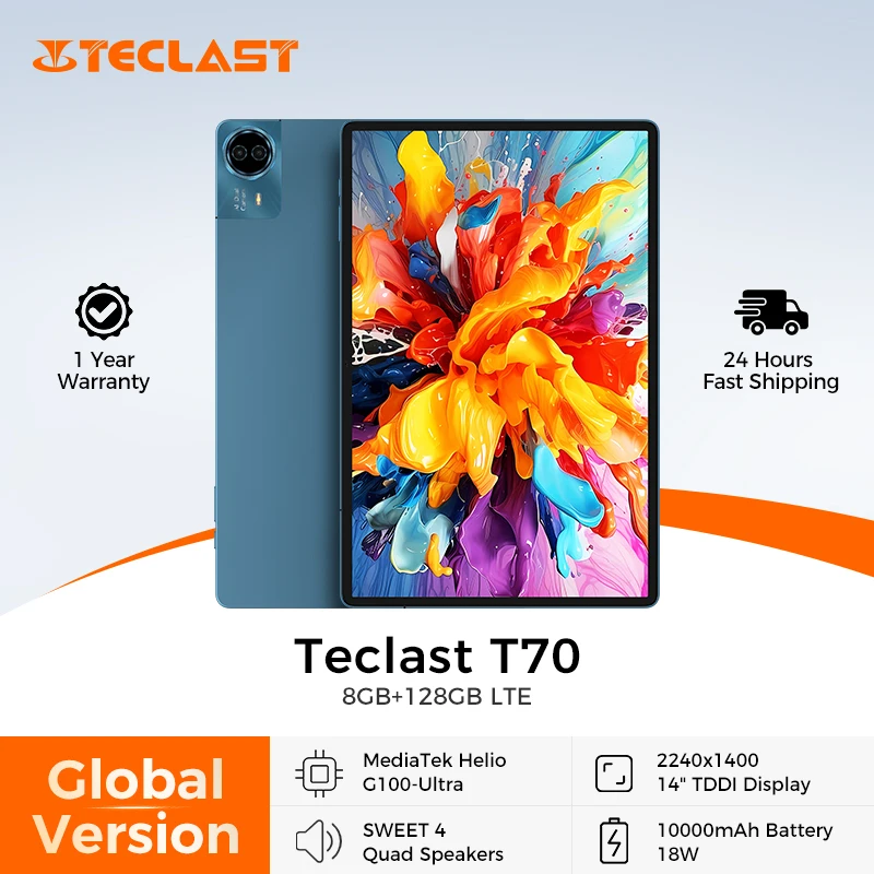 Teclast T70 14インチ 2.2Kディスプレイ Android 15タブレット MTK
