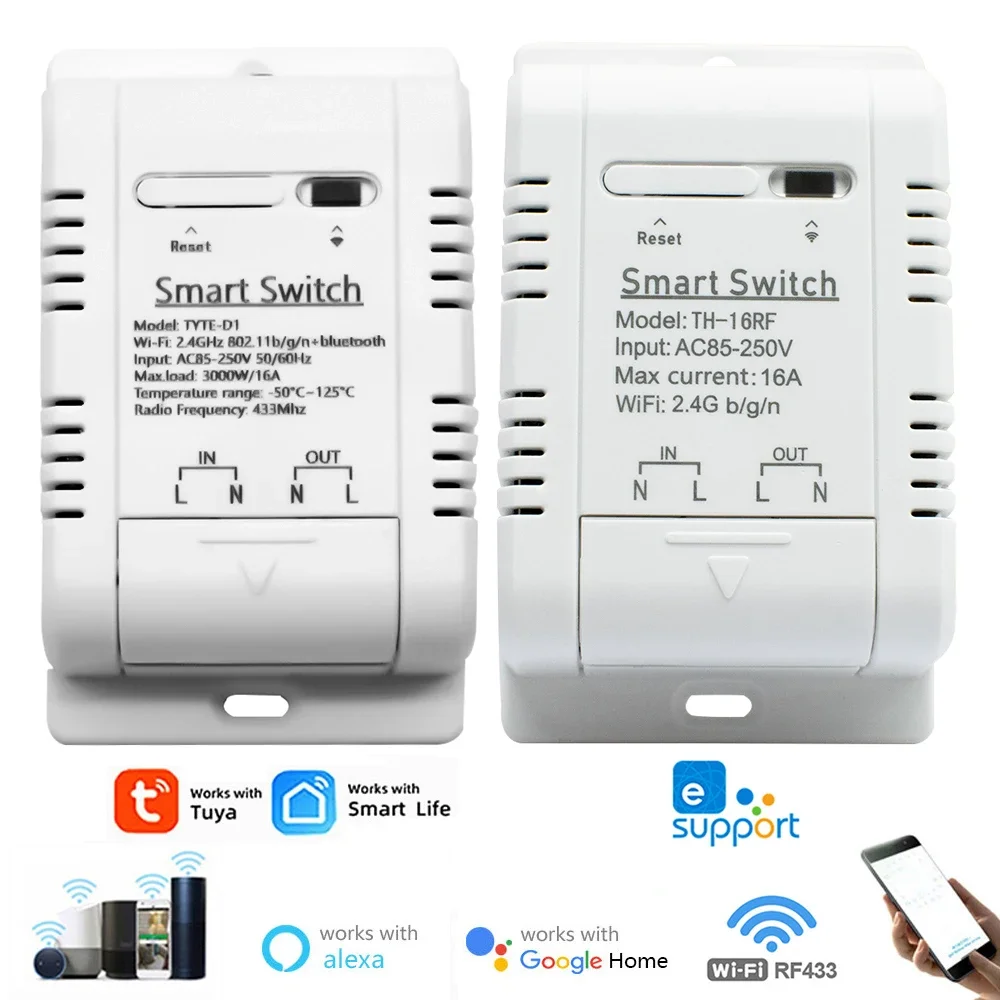 Tuya/Ewelink Smart Temperature Wifi Switch 16A 3000W Intelligent Monitoring Thermostat Work with Alexa Google Home