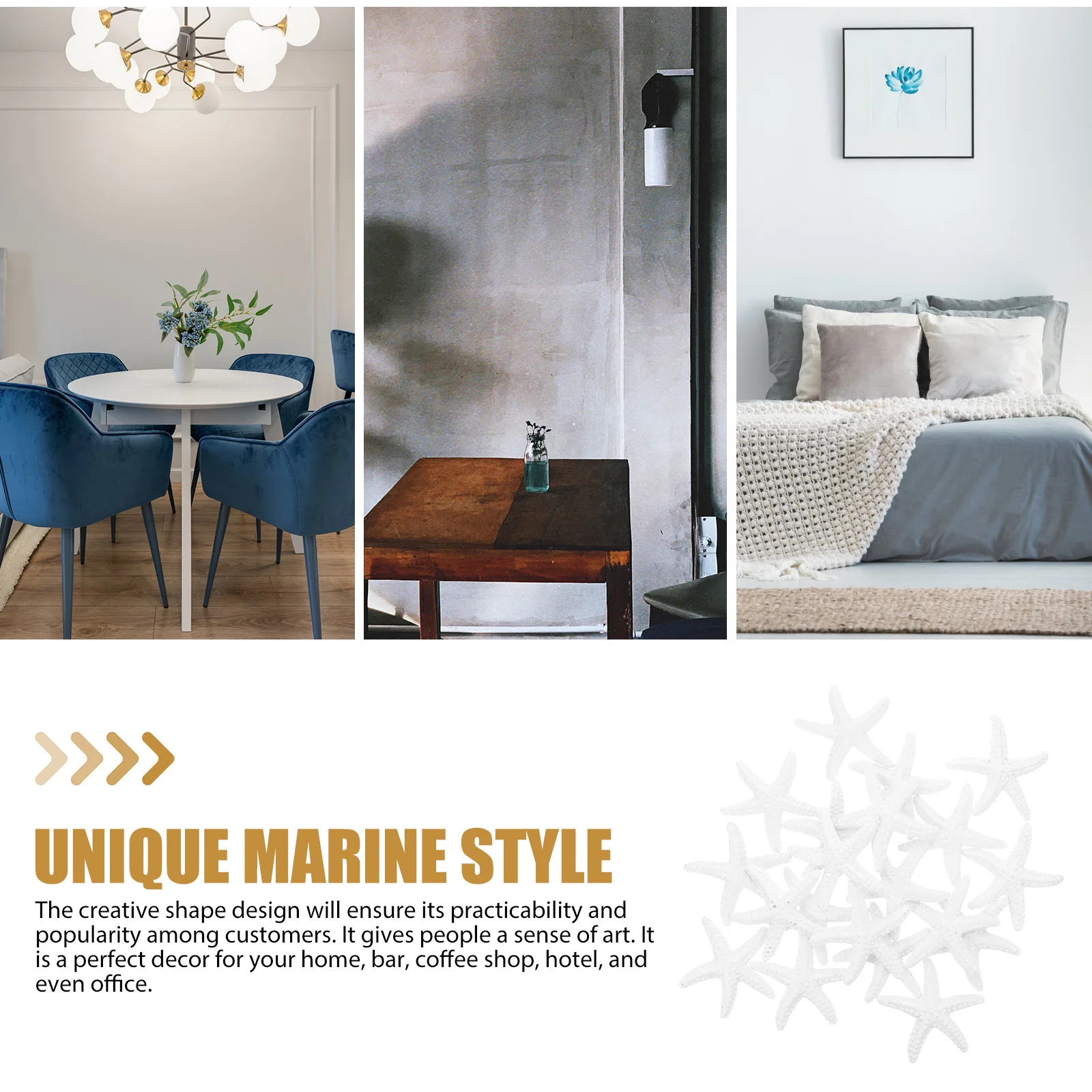 

20Pcs Resin Sea Star Wall Hanging Decoration Simulation Star Ornaments for Home Cafe Bar Restaurant Decor Wall Hanging Ornament