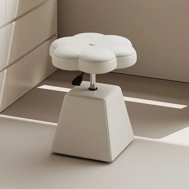 Adjustable Rotating Bedroom Dressing Stool, Flower Dressing Chair, Dressing Table Stool, Cream Style Computer Desk and Chair