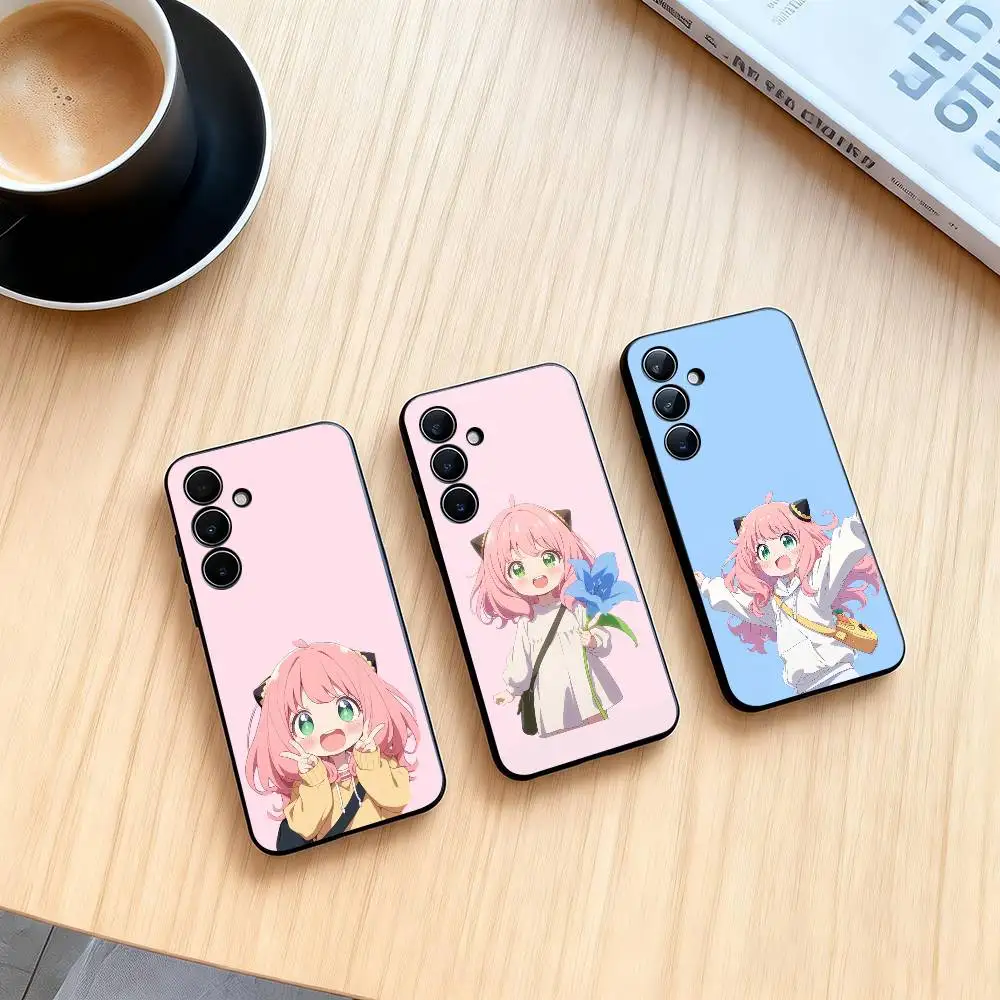 A-Anya Forger  Phone Case Black Silicone Soft For Samsung Galaxy A73,A72,A71,A70,A53,A52,A51