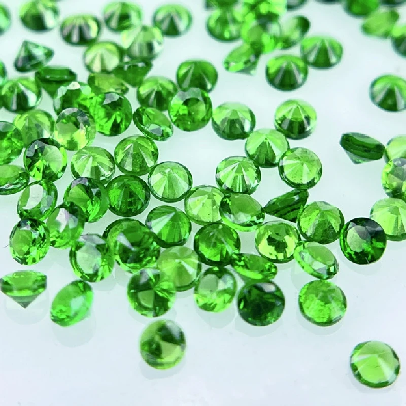 Factory Wholesale 100% Real Natural Circular Green Tsavorite Gemstone Loose Gems Diy Material for Jewelry