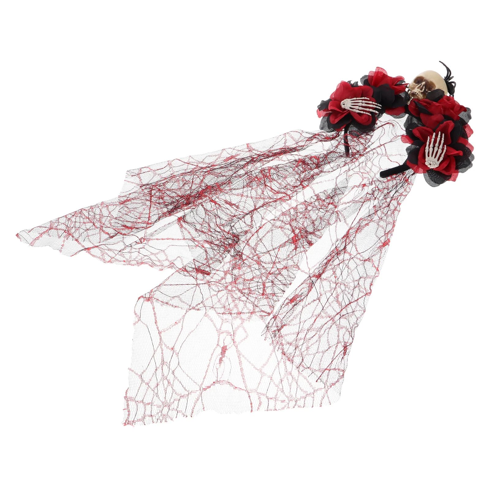 

Halloween Skull Hair Accessories Mesh Veil Headb Large Floral Headpiece Party Masquerade Horror Decorations Comfortable