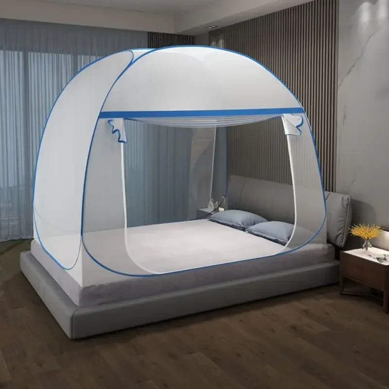 New Yurt Mosquito Net Free Installation Foldable Two Doors Fall Resistant Anti-mosquito Netting Bed Canopy Bed Tent Room Decor