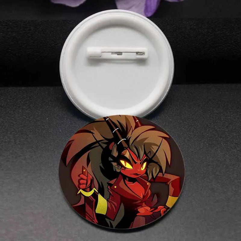 Popular Anime Helluva Boss Button Pin Cartoon Stolas Character Badge Round Brooch Bag Clothes Jewelry Accessories Fans Gifts