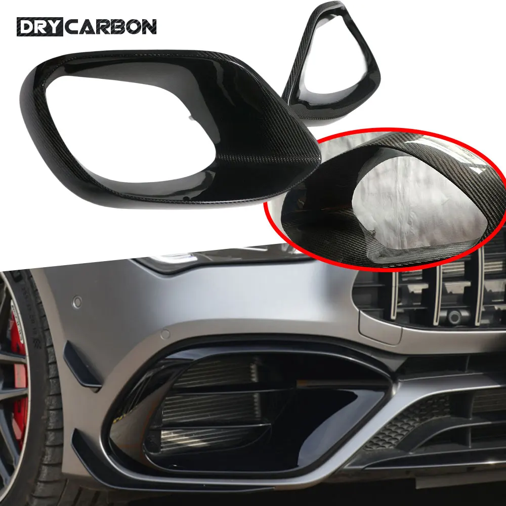 

Dry Carbon Fiber Car Front Bumper Air Vent Cover for Mercedes Benz W118 C118 CLA45 for AMG 2020+ Fog Lamp Mesh Grill Frame