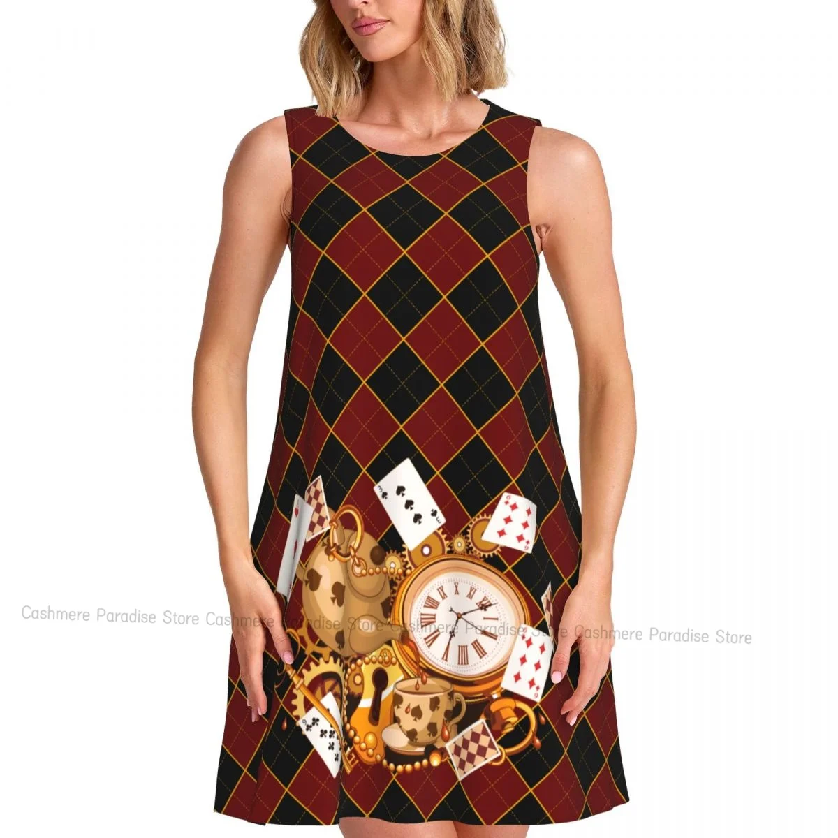 Robes d'été pour femmes, t-shirt de plage, sans manches, Alice pays des merveilles, lapin, décontracté, ample, débardeur, 2025