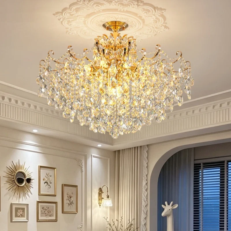 Crystal Lamp Living Room Pendant 2026 Main Lamp Dining Room Bedroom Lamp Crystal Beads Ceiling Chandelier Lustre Home Appliance