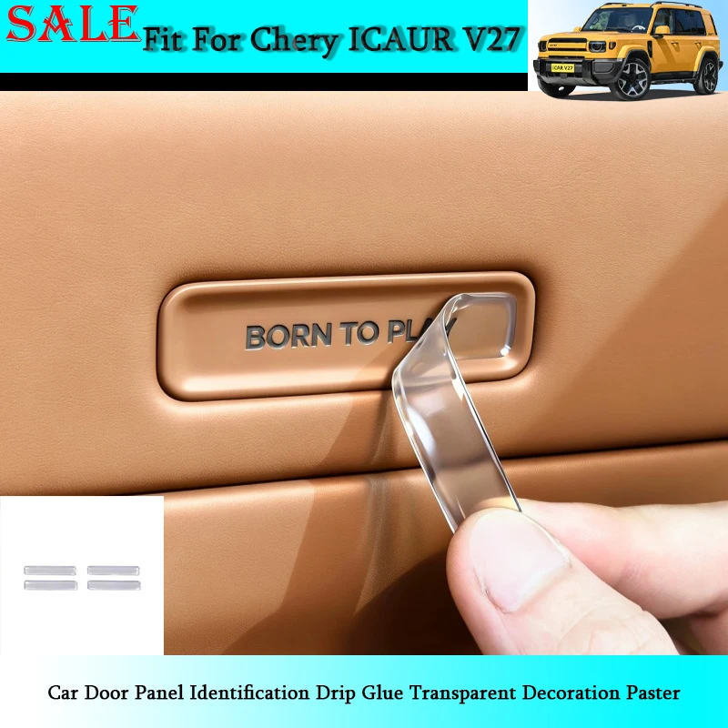 Fit for Chery ICAR V27 2026 Car Door Panel Identification Drip Glue Transparent Decoration Paster Car Interior Decoration Parts