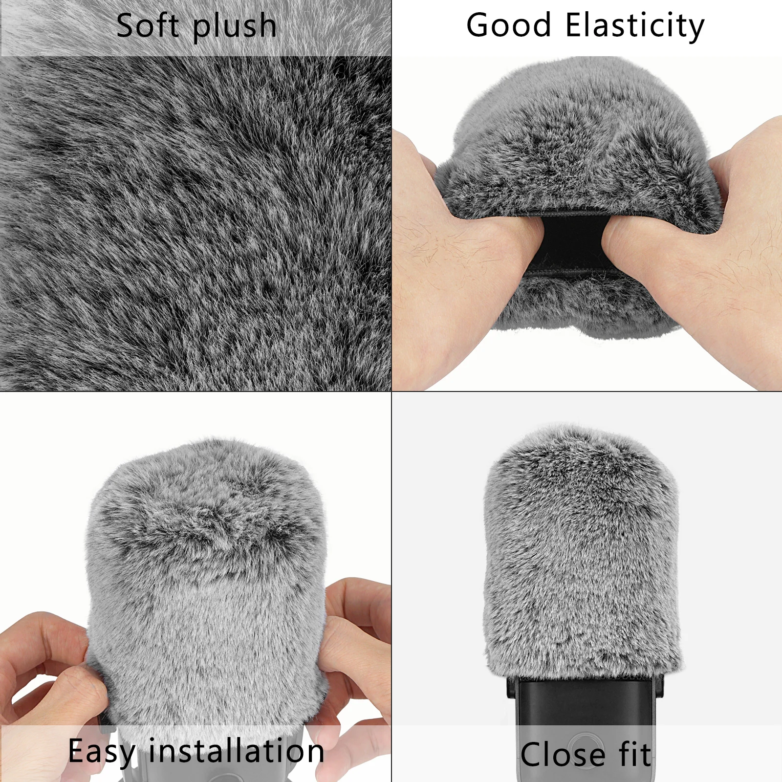 Geekria for Creators Furry Windscreen Compatible with Elgato Wave:1, Wave:3 Mic DeadCat Wind Cover Muff, Windbuster, Windjammer