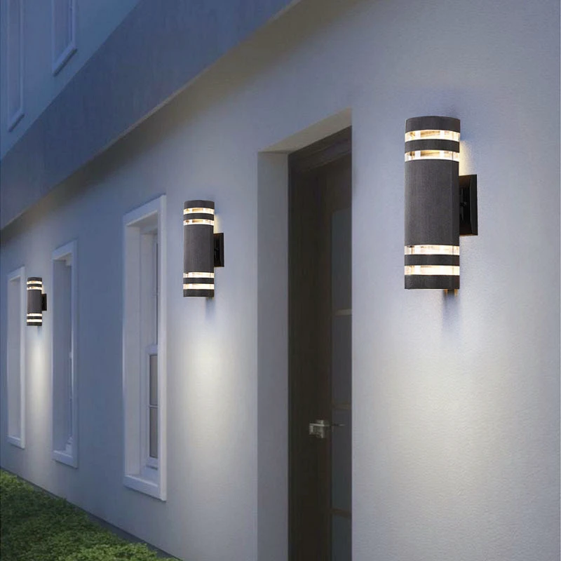 Outdoor Cylinder LED Wall Lamp Acrylic Waterproof IP65 GU10/E27 Up Down Street Sconce Garden Gate Porch Path Decor Wall Lighting