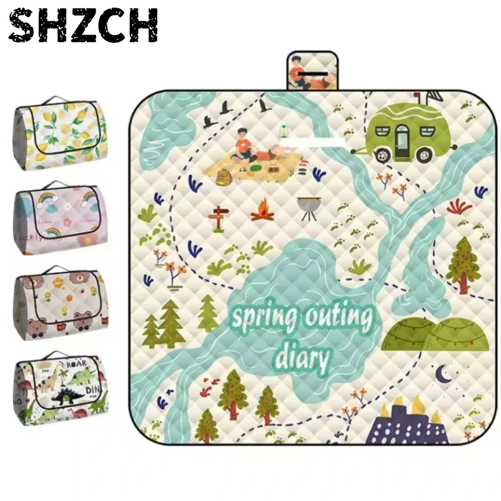 200x200cm Picnic Mat Thickened Waterproof Beach Blanket Camping Tent Grassland Mat Beach Cushion Camping Mat