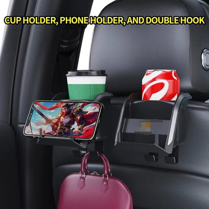 

Rear Seat Cup Holder+Multifunctional Hook+Beverage Holder+Seat-Mounted Phone Holder Essential Items for Cross-Border Trips