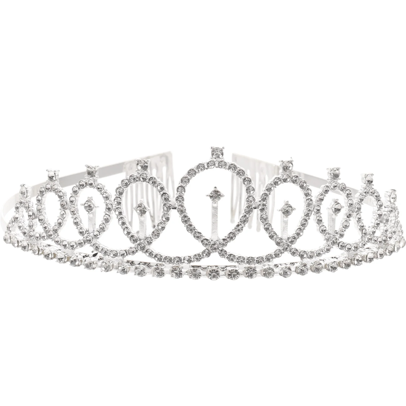 

Crystal Tiara Crown Rhinestone Alloy Flexible Hair Comb Wedding Bridal Birthday Party Prom Headpiece For Adults Kids Over 5