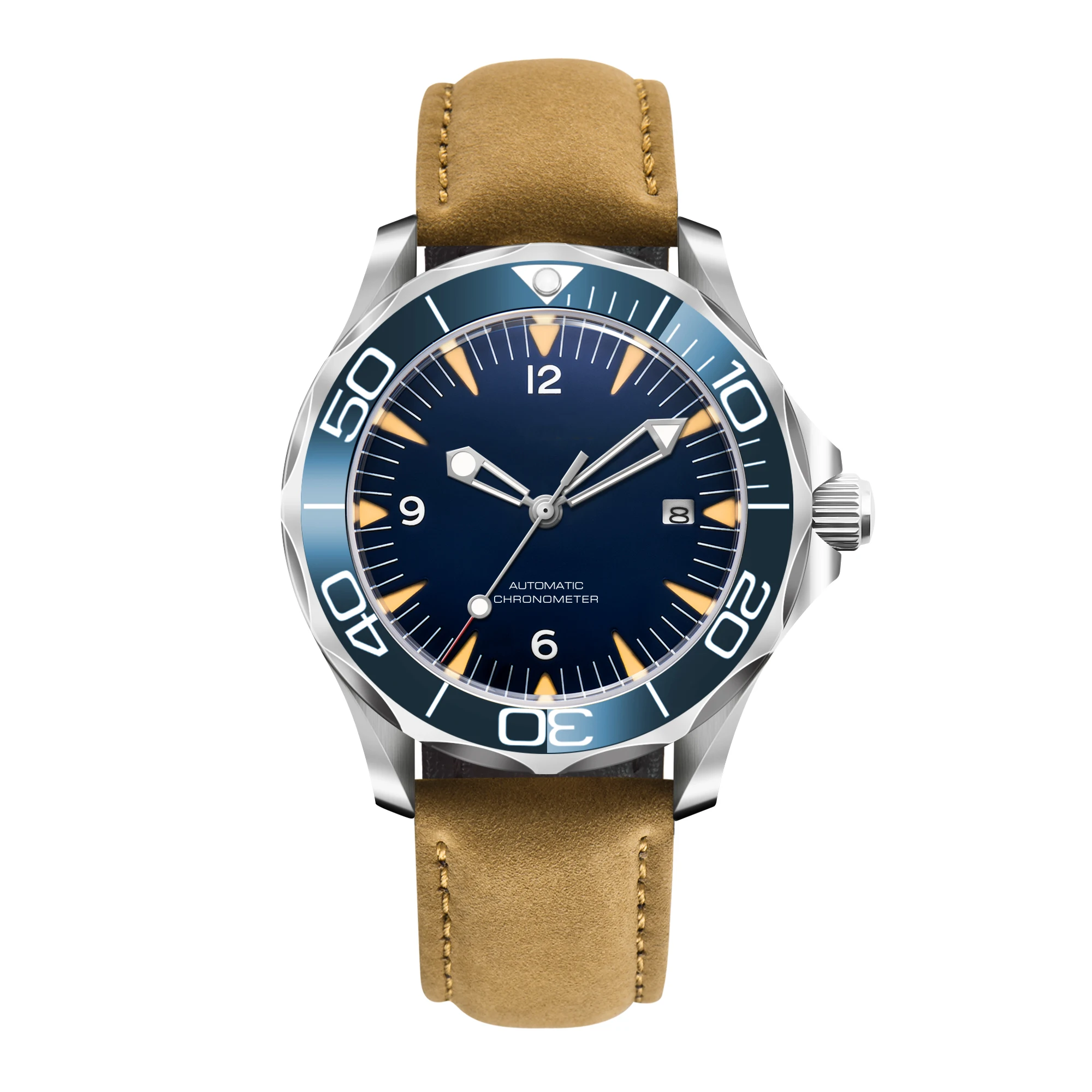 NEW CORGEUT 41MM Sapphire Fashion NH35 Movt Lume Automatic Blue/Black Mechanical Sport Watch Male Clock Relogio Masculino