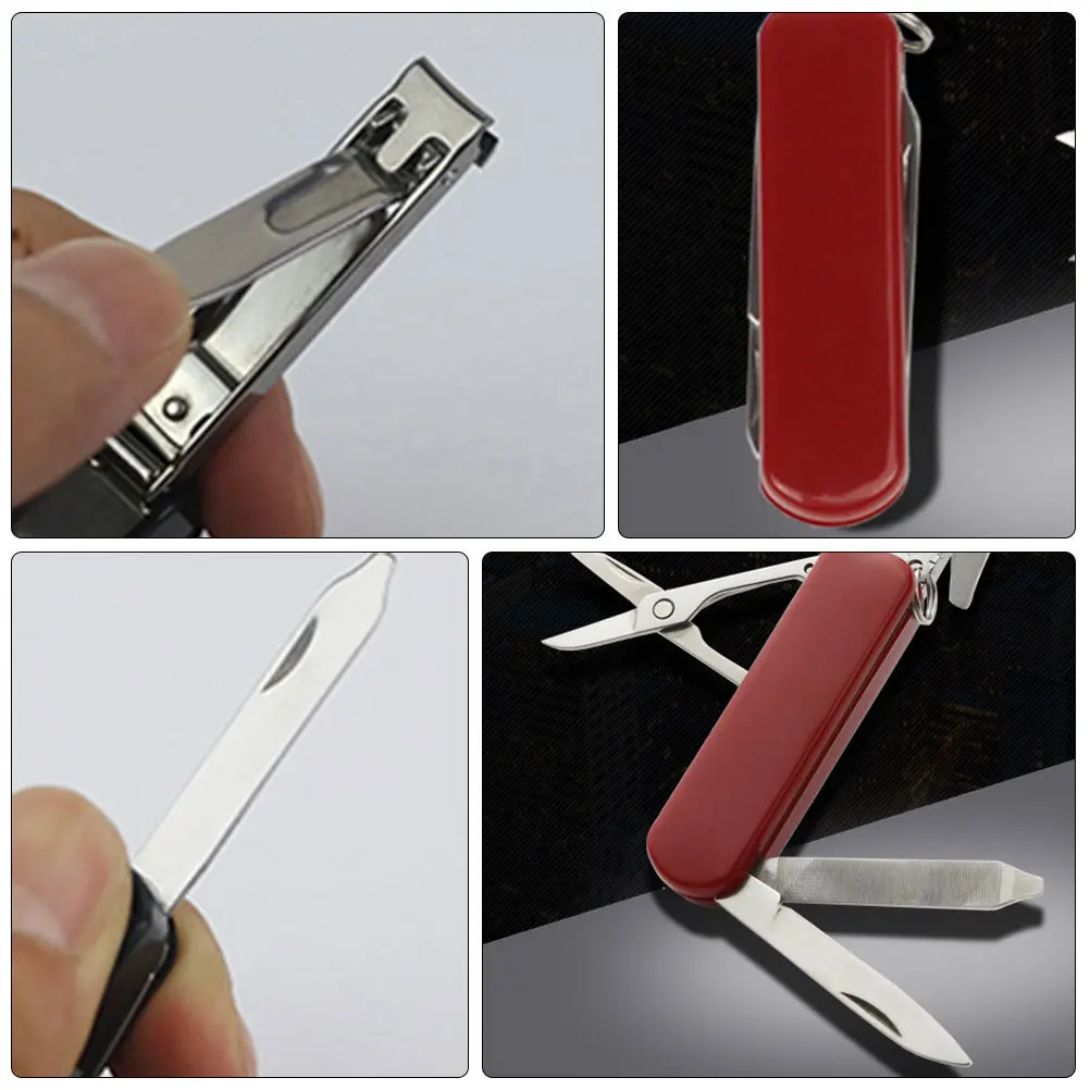 

Портативные многофункциональные кусачки для ногтей из нержавеющей стали, красные маникюрные инструменты, ножницы для пилочек для ногтей, прочные и нержавеющие