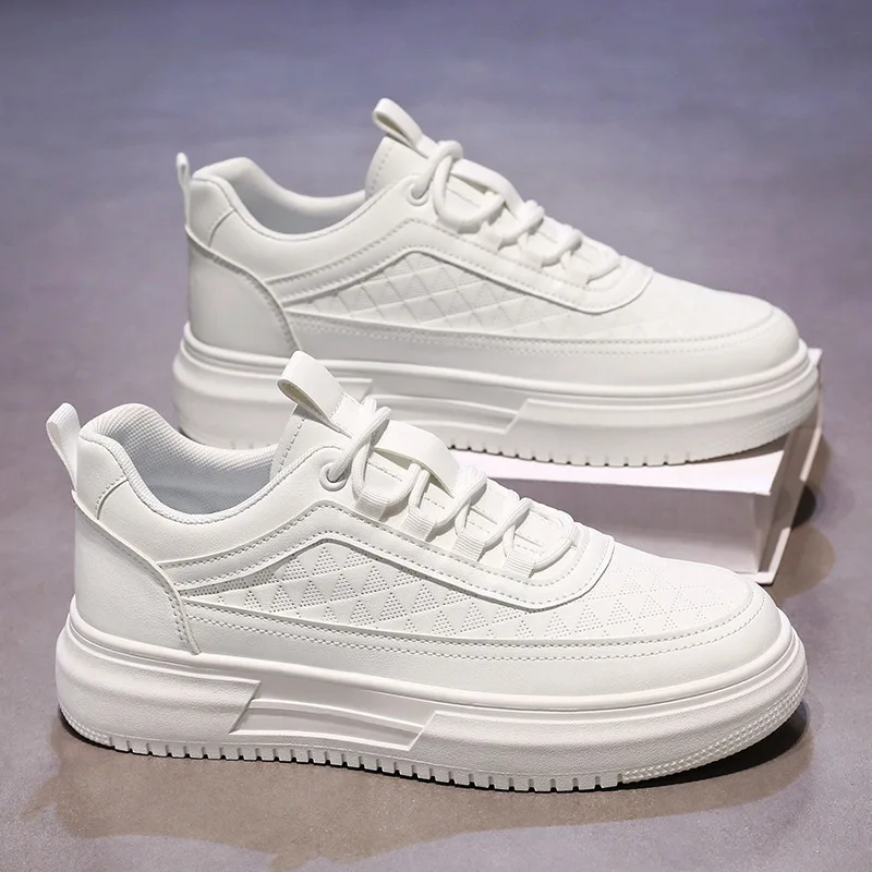 Boys Spring New Casual Board Shoes Fashion Korean All-match Outdoor Male Platform Sneakers Breathable Comfort Men White Shoes