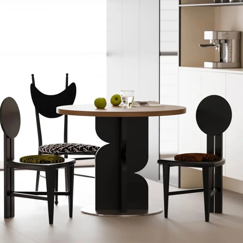 طاولة طعام مستديرة الجانب ركن حديقة المدخل طاولة طعام صغيرة المطبخ مطعم مصمم Mesas De Comedor أثاث الحدائق