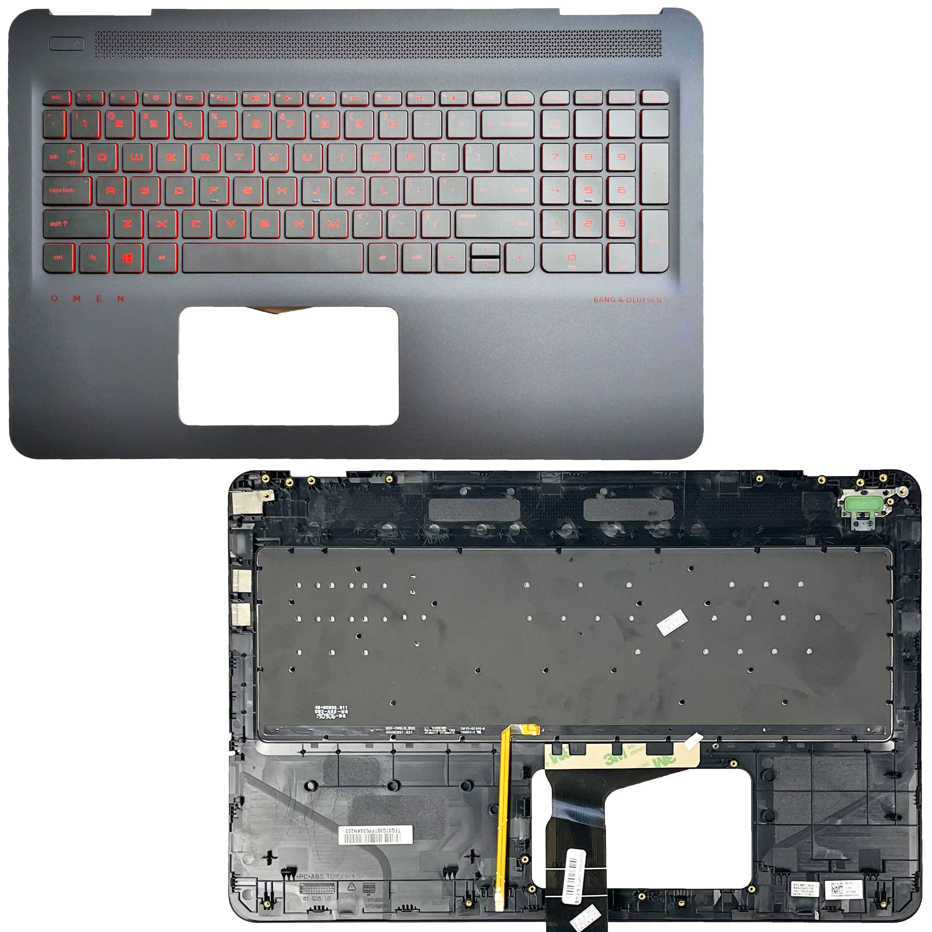 New Original US Keyboard For HP OMEN 15-AX 15-BC 15-DP TPN-Q173 Laptop Palmrest Top Cover Upper Keyboard Backlight 859735-001