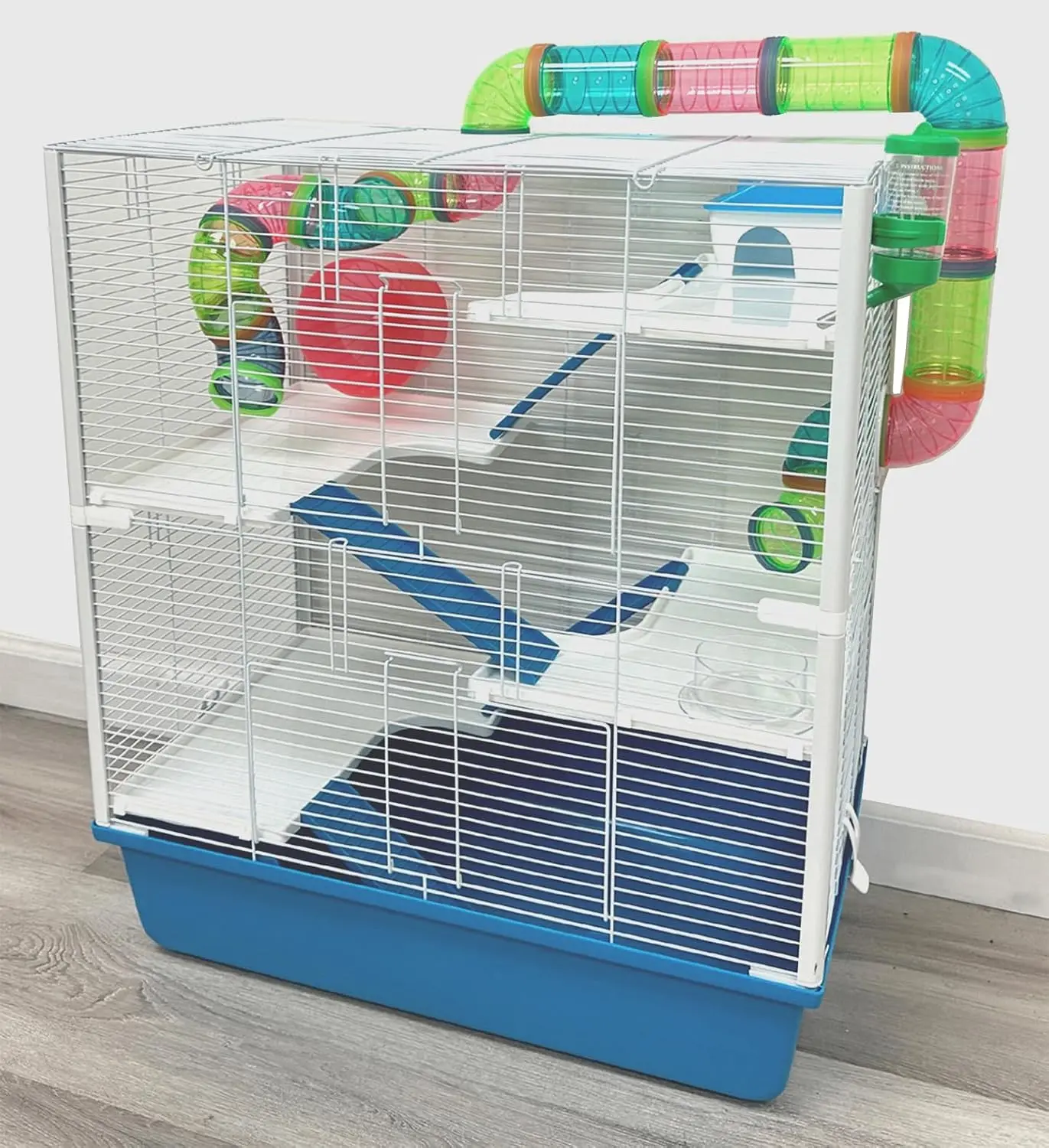 

23" Multi-Tiers Hamster Palace Gerbil Habitat, Easy Setup, Complete Accessories, Expandable Customizable