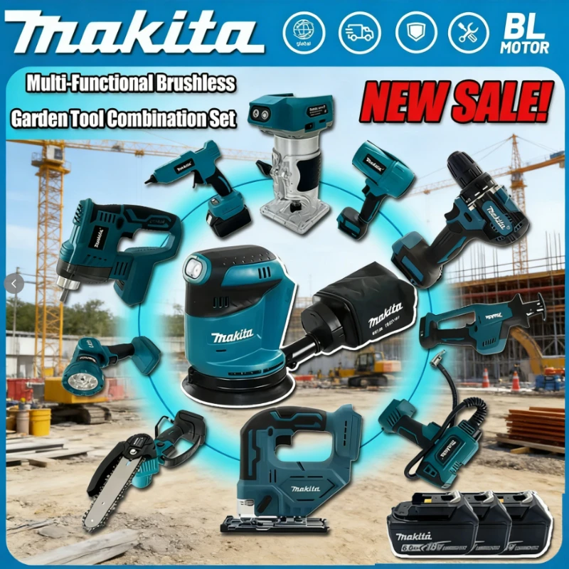 

Makita Various Model of Portable Brushless Power Tool Impact Driver Rechargeable Screwdriver Electric Reciprocating Saw Set