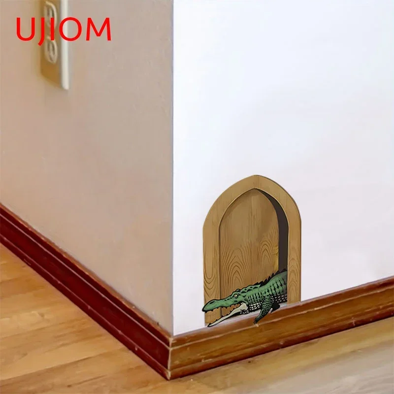 UJIOM 13cm X 7.9cm Crocodile Hole Wall Stickers Waterproof Vinyl Graffiti Refrigerator Sofa Wall Vestibule Decal Wallpapers Home