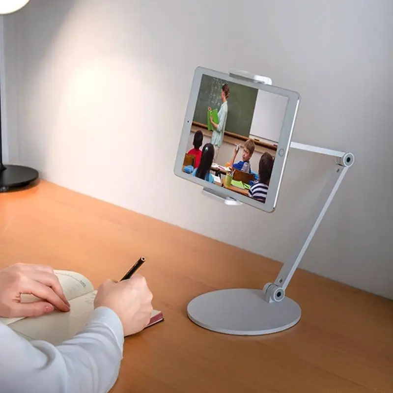 

Tablets Mount Stand Phone Clamp Adjustable Height And For Work Study Or Entertainment On Any Flat Surfaces