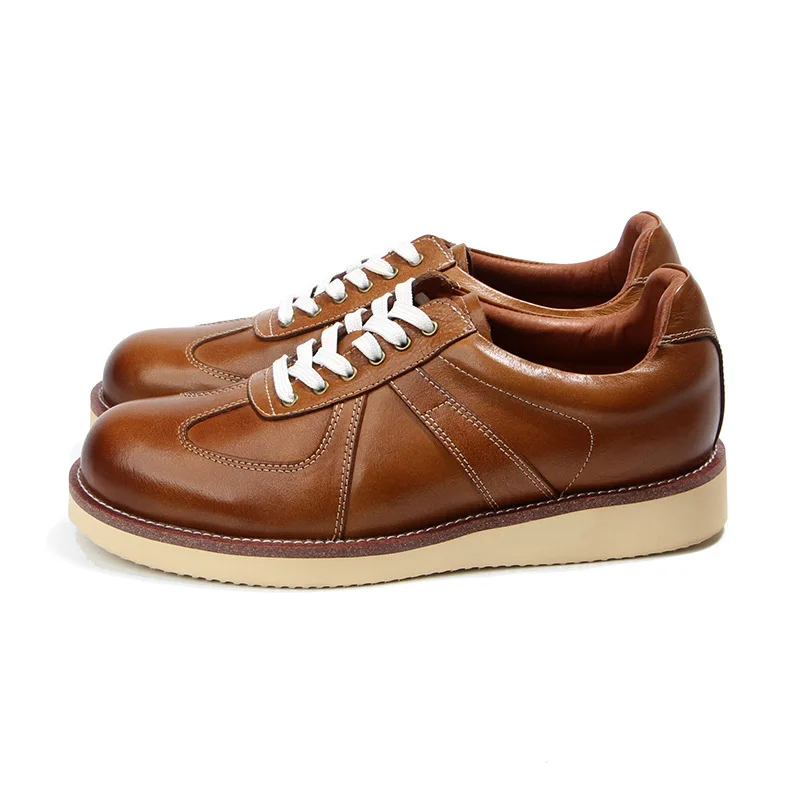 A080 Sneakers da uomo Casual per il tempo libero da uomo in vera pelle di mucca appartamenti di moda Vintage con lacci scarpe fatte a mano in vera pelle