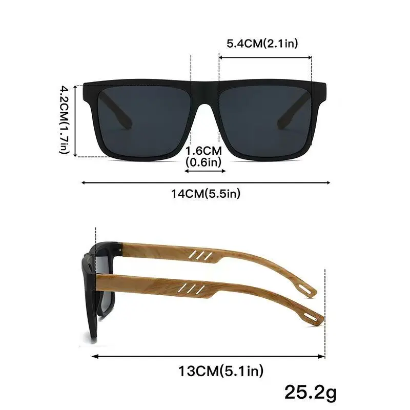 Ravenisa Mode Vintage Quadratische Sonnenbrille für Männer und Frauen Angeln Fahren Luxus-Marken-Designer Sonnenbrille UV400 Schutz – Detail 7